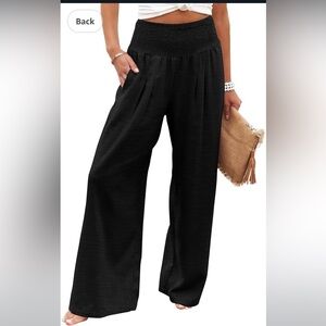 Wide Leg Black palazzo Pants for Women